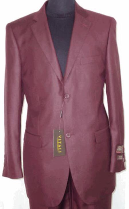 Mensusa Products Big and tall suits-Big and Tall Size 56 to 72 2Button Suit Shiny Sharkskin Burgundy