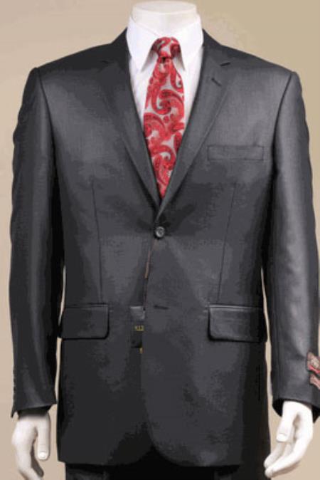 Mensusa Products Big and tall suits-Big and Tall Size 56 to 72 2Button Suit Shiny Sharkskin Black