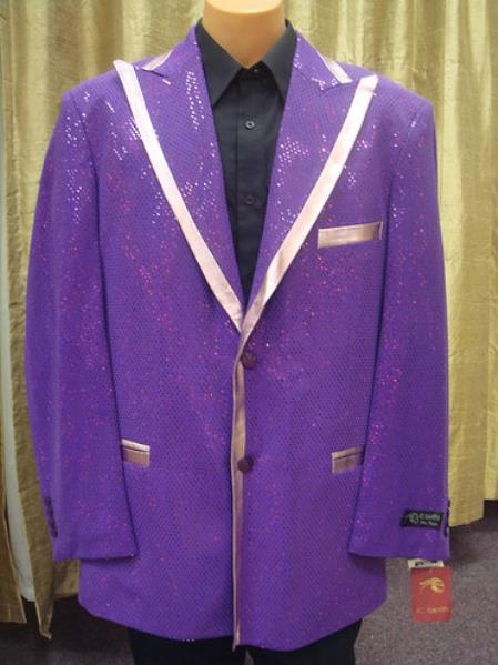 Mensusa Products Mens Sequin Flashy Shiny Jacket/Blazer / Tuxedo/ Suit/Sportcoat Purple