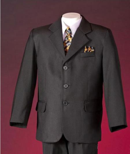 Mensusa Products Brown Polyester 3 Buttons Front One Vent Center Back Boys Clothing Suits