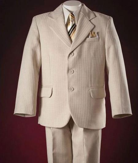 Mensusa Products Tailor Made Pinstripe Taupe Notch Lapel Boy Suits Clothing Stores