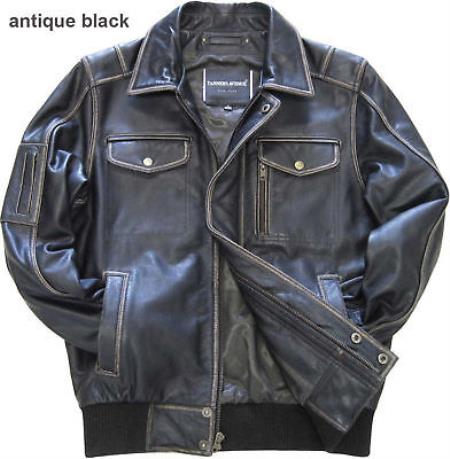 Mensusa Products Mens Leather Bomber Jacket, Cowhide Brown Black Distressed Hand Treatment tanners avenue jacket