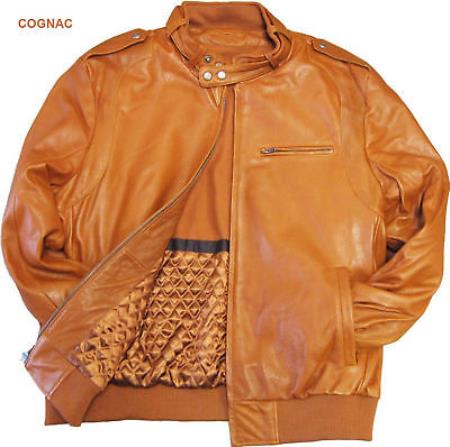 Mensusa Products Mens Leather Bomber Jacket Soft Lambskin Cognac tanners avenue jacket