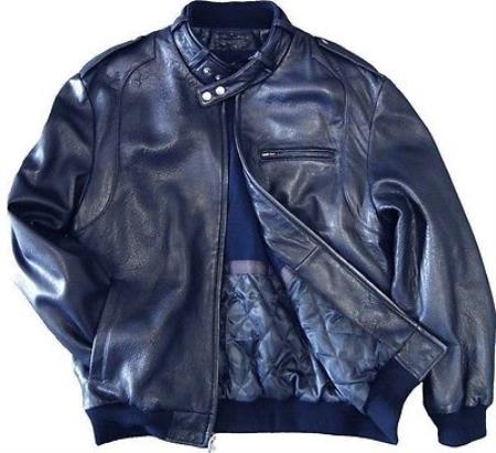 Mensusa Products Mens Leather Bomber Jacket Soft Lambskin Blue tanners avenue jacket