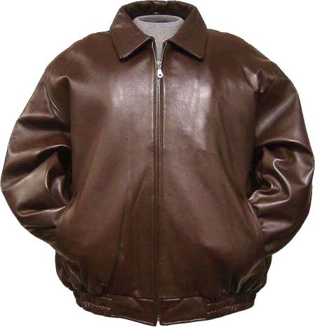 Mensusa Products Brown Leather Bomber tanners avenue jacket Lambskin Zip out Liner