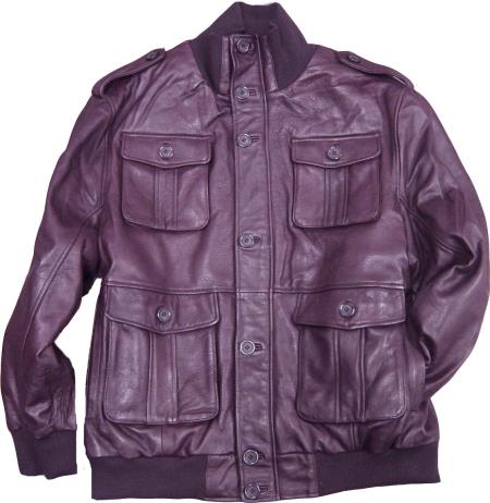 Mensusa Products Mens Burgundy Safari/Military Inspired Bomber With Bellowed Pockets Knit Collar/Cuffs tanners avenue jacket