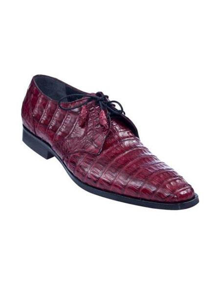 Mensusa Products Full Gator Belly Dress Shoe Burgundy