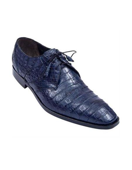 Mensusa Products Full Gator Belly Dress Shoe Navy Blue