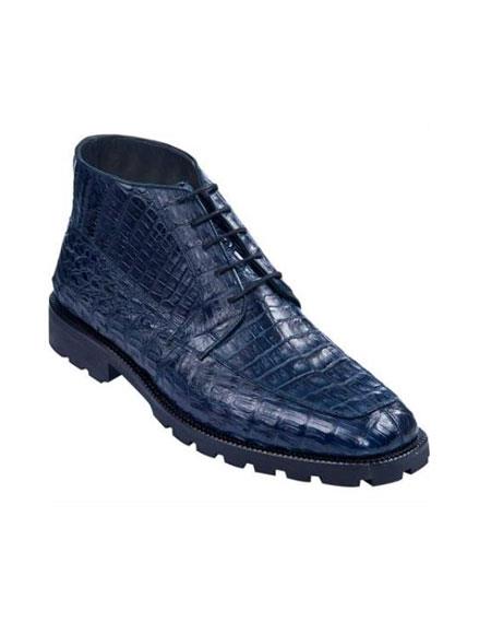 Mensusa Products High Top Gator Skin Shoe Navy Blue