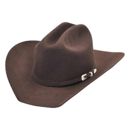 Mensusa Products Los Altos HatsTexas Style Felt Cowboy Hat Brown
