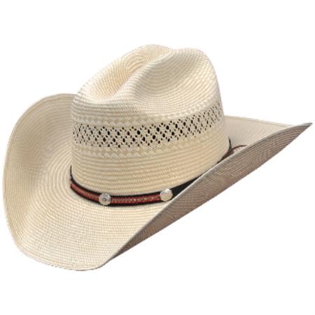 Mensusa Products Los Altos HatsTexas Style Felt Cowboy Hat Two Tone Beige and Natural