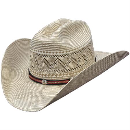 Mensusa Products Los Altos HatsTwo Tone Rodeo Straw Cowboy Hat Two Tone Green and Natural