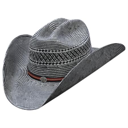 Mensusa Products Los Altos HatsTwo Tone Rodeo Straw Cowboy Hat Brown and Natural