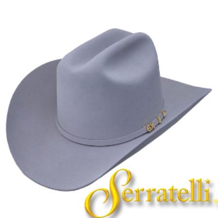 Mensusa Products Serratelli Hat Company6x Beaver Fur Felt Western Cowboy Hat Gray
