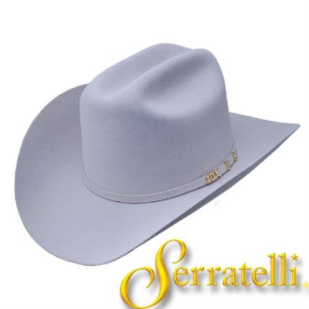 Mensusa Products Serratelli Hat Company10xBeaver Fur Felt Western Cowboy Hat Platinum