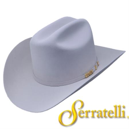 Mensusa Products Serratelli Hat Company100xBeaver Fur Felt Western Cowboy Hat Platinum