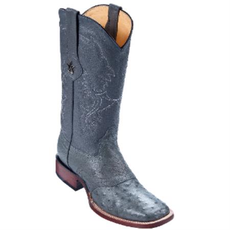 Mensusa Products Los Altos BootsMen's Ostrich Cowboy Boots W. Saddle Vamp Gray