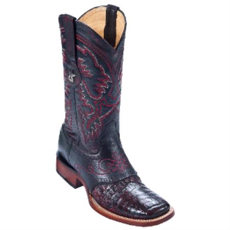 Mensusa Products Los Altos BootsMen's Ostrich Cowboy Boots W. Saddle Vamp Black Cherry