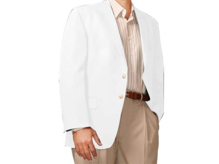 Mensusa Products Men's Two Button Blazer white (Men + Women)
