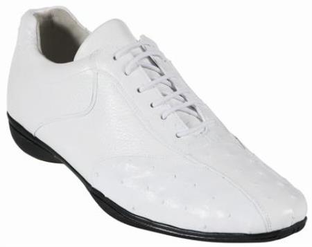 Mensusa Products OstrichDeer Skin Mens Shoe White