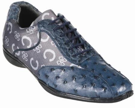 Mensusa Products OstrichFashion Mens Shoe Jean Blue