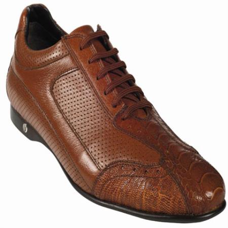 Mensusa Products Gator Belly Skin Mens Shoe Brown