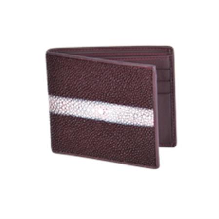 Mensusa Products Wild West Boots Wallet Burgundy Genuine Exotic Stingray