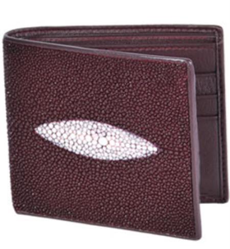 Mensusa Products Wild West Boots Wallet Burgundy Genuine Exotic Stingray Single Stone