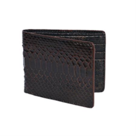 Mensusa Products Wild West Boots Wallet Brown Genuine Exotic Python Snakeskin 100