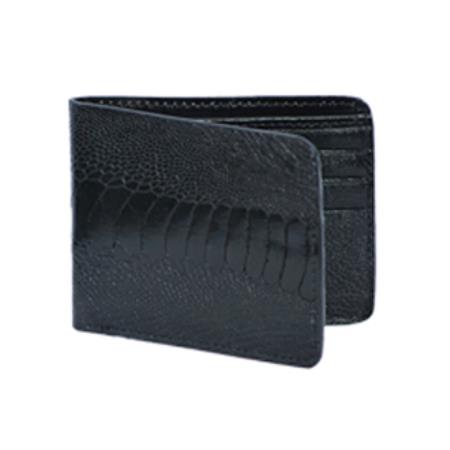 Mensusa Products Wild West Boots Wallet Black Genuine Exotic Ostrich Leg 100