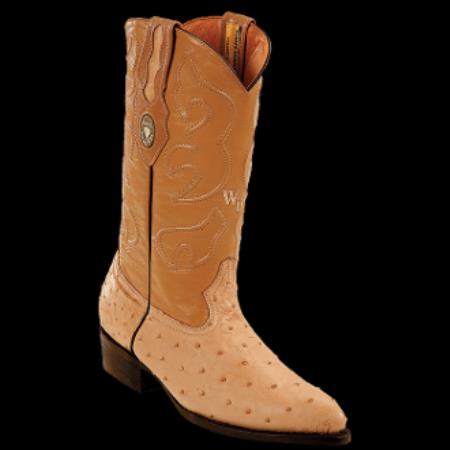 Mensusa Products White Diamonds BootsMen's Ostrich JToe Cowboy Boots Sand