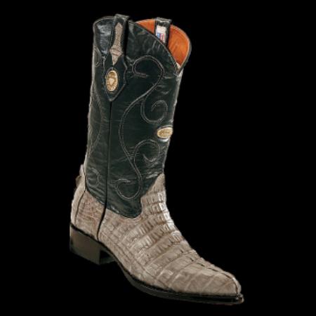 Mensusa Products White Diamonds BootsMen's Ostrich JToe Cowboy Boots Gray