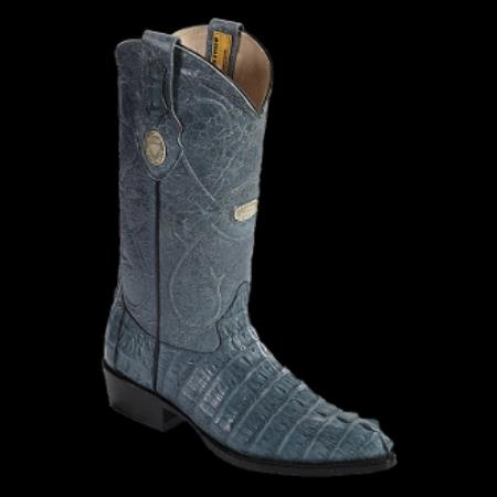 Mensusa Products White Diamonds BootsMen's Ostrich JToe Cowboy Boots Blue Jean