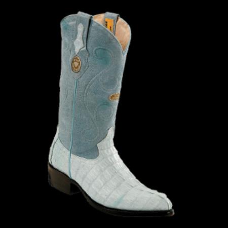 Mensusa Products White Diamonds BootsMen's Ostrich JToe Cowboy Boots Baby Blue