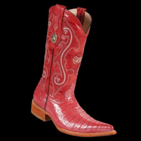 Mensusa Products White Diamonds BootsCrocodile Belly 3xToe Cowboy Boots Red
