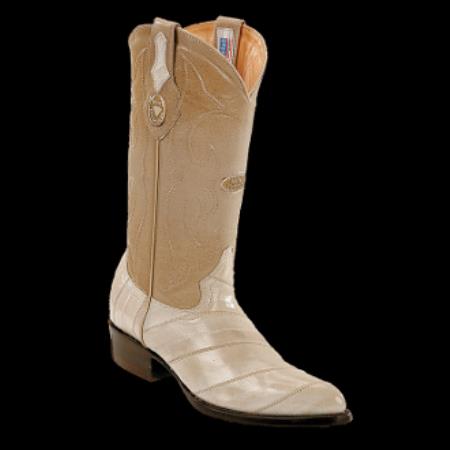 Mensusa Products White Diamonds BootsMen's Eel Winterwhite 3x_Toe Cowboy Boots