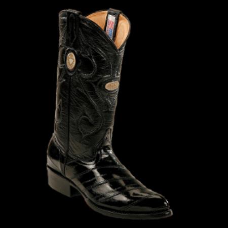 Mensusa Products White Diamonds BootsMen's Eel Black 3x_Toe Cowboy Boots