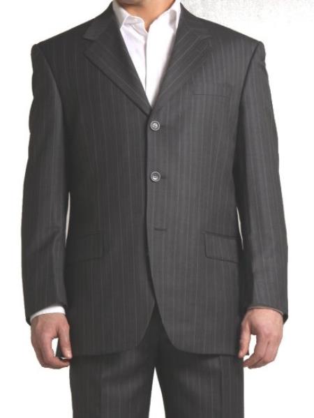 Mensusa Products Richard Harris 3 Buttons Super Wool pin stripe patterned Suit with Pleated Pants grey