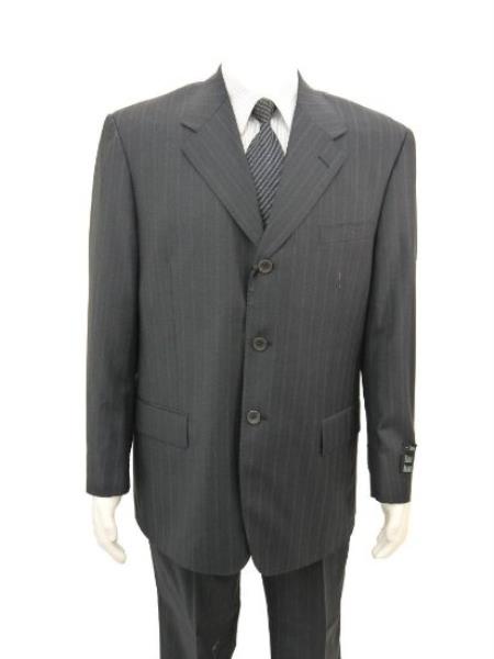 Mensusa Products Enrico Brindisi 3 Buttons Super 120 Wool Suit with Pleated Pants, Grey