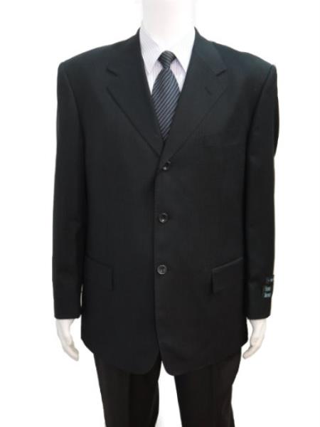 Mensusa Products Enrico Brindisi 3 Buttons Super 120 Wool Suit with Pleated Pants, Black