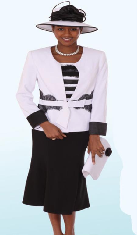 Mensusa Products Lynda Couture Promotional Ladies Suits White With Black