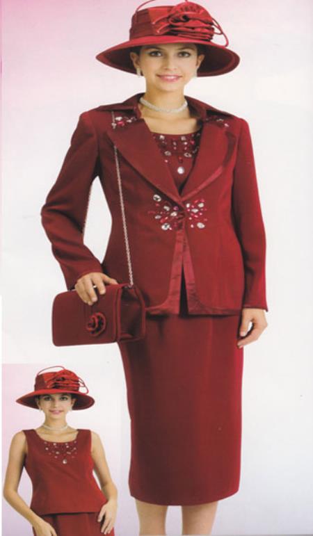 Mensusa Products Lynda Couture Promotional Ladies Suits Burgundy