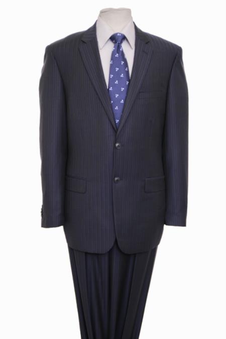 Mensusa Products Authentic 1 Wool Suit 2 Button Side Vent Jacket Flat Front Pants Classic
