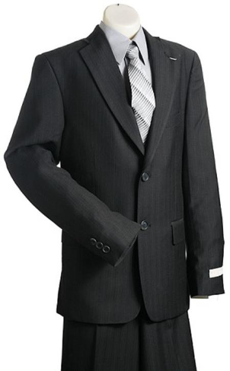 Mensusa Products Boys 2 Button Black Pinstripe Designer Suit