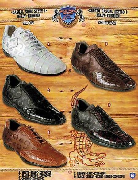 Mensusa Products Wild West Men's Casual Lace Up Caiman Belly/Fashion Sneaker Shoes