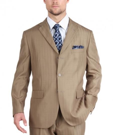 Mensusa Products Tazio Suit Three Button Tone on Tone Shadow Pin Stripe Traditional Fit