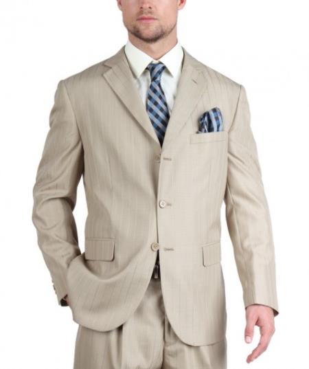 Mensusa Products Tazio Suit Three Button Tone on Tone Shadow Pin Stripe Traditional Fit