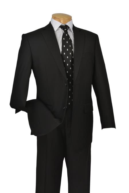Mensusa Products Black 2 Button Italian Cut Mens Suits 2 Piece