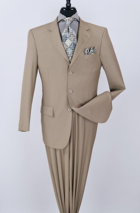 Mensusa Products Men's 2 Piece Classic Suit Pinstripe Camel