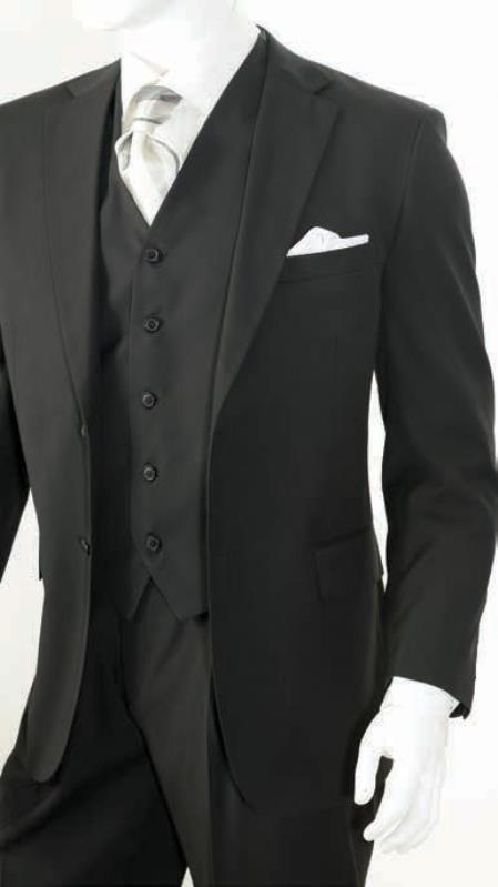 Mensusa Products Men's 3 Piece Classic Suit Black